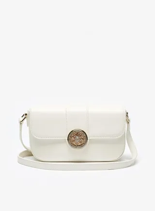Womens Solid Crossbody Bag with Adjustable Strap By Shoexpress