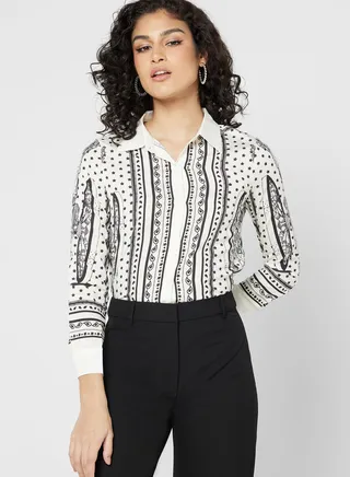 Printed Button Down Shirt