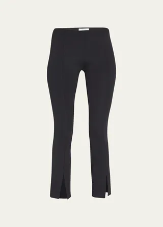 Thilde Slit-Front Skinny Pants