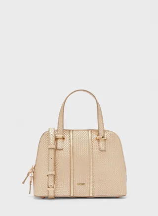 Double Handle Zip Closure Satchel