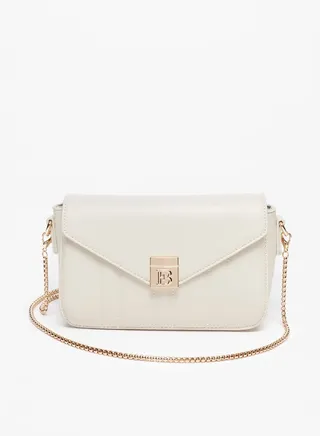 Women's Solid Crossbody Bag With Detachable Chain Strap