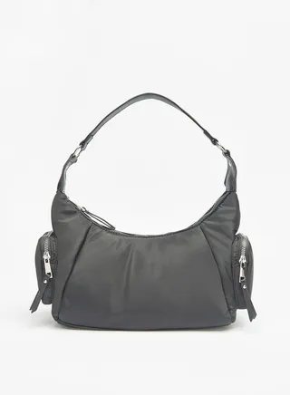 Women Missy Solid Shoulder Bag with Strap Handle and Zip Closure