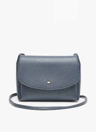 Women's Textured Crossbody Bag with Button Closure