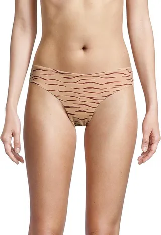 Daisy Tiger Line-Print Bikini Bottoms
