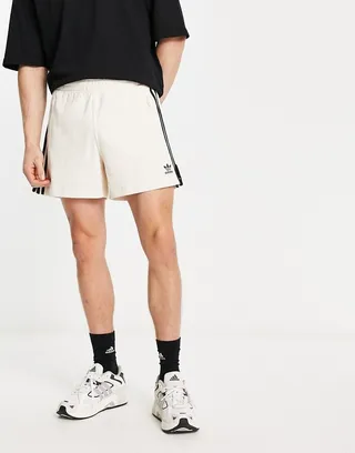 adidas Originals House Of Adicolor shorts in off white