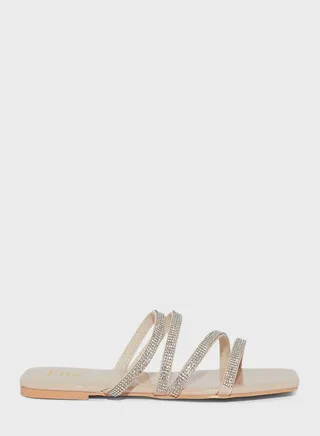 Embellished Strap Sandlas