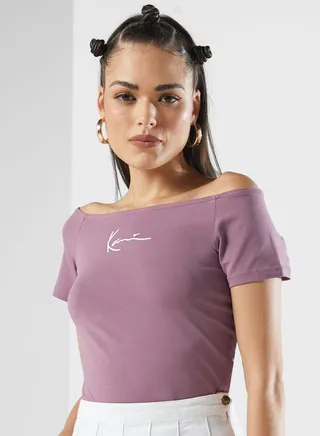 Signature Off Shoulder T-Shirt