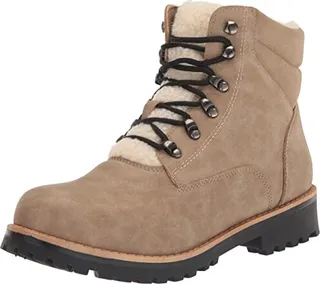 YOKI-GORDEN-89 Women's Lace Up Fur Shearling Combat Boot