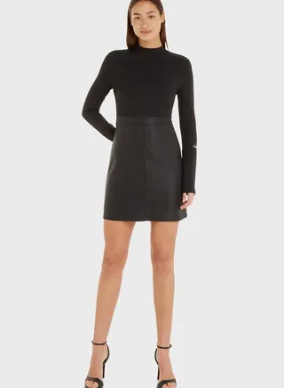 High Neck Knitted Dress