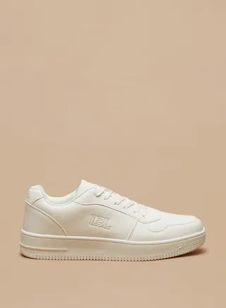 Men's Solid Casual Sneakers Shoes With Lace-Up Closure