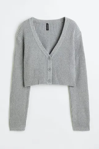 Rib-knit Crop Cardigan
