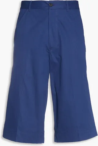 Embroidered cotton-twill shorts