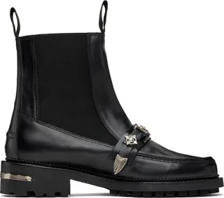 Toga Virilis Black Calfskin Chelsea Boots