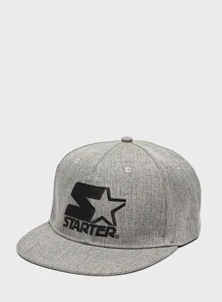 Logo Print Flat Peak Cap