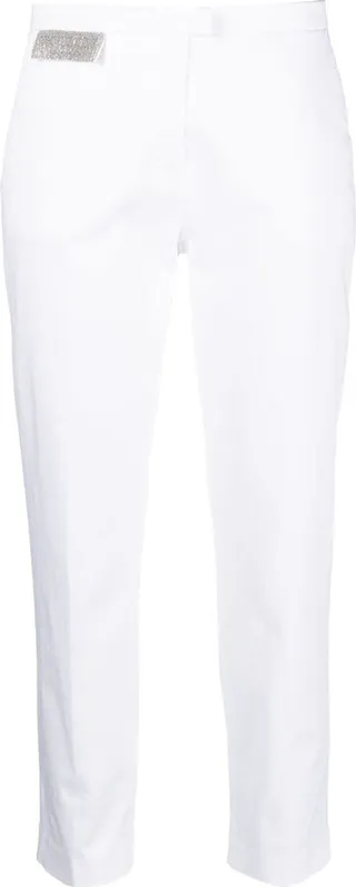 Cropped Slim-Leg Trousers