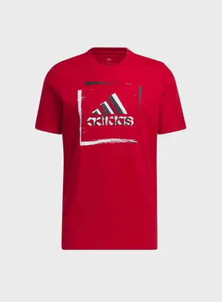 Two-Tone Stencil Short Sleeve Graphic T-Shirt