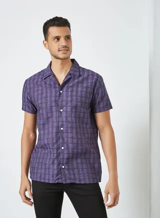 Short Sleeve Dobby Check Shirt