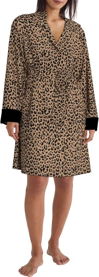 Leopard Print Hooded Robe
