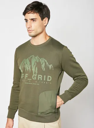 Off Grid Graphic Print Sweatshirt