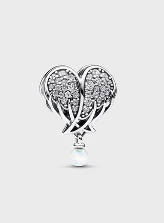 Sparkling Angel Wings & Heart Charm