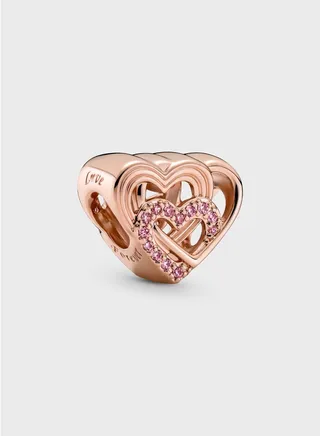 Intertwined Love Hearts Charm