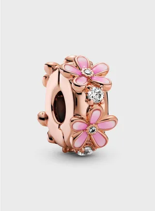 Pink Daisy Spacer Clip Charm