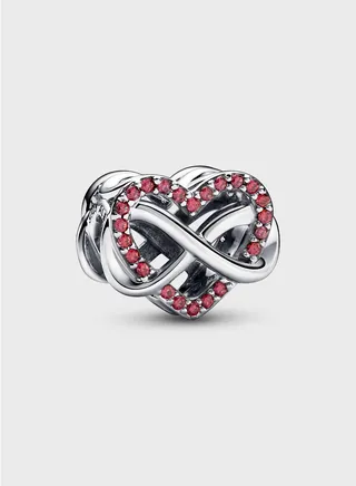 Family Infinity Red Heart Charm