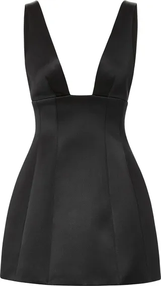 Silk satin & crepe bubble mini dress