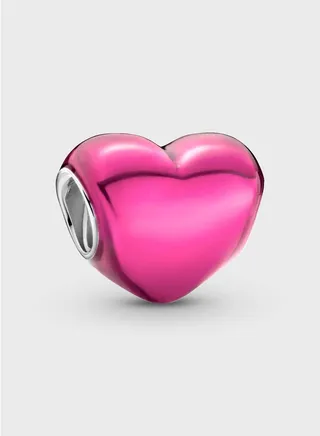 Metallic Pink Heart Charm