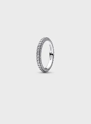 Sterling Silver Ring With Clear Cubic Zirconia