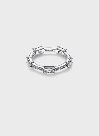 Rectangular Bars Sparkling Pavé Ring