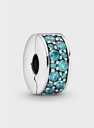 Teal PavÃ©Â Clip Charm