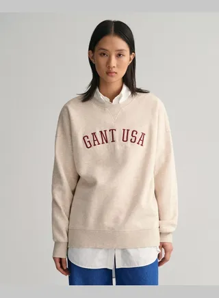 Oversized GANT USA Crew Neck Sweatshirt