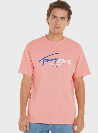 Text Print Crew Neck T-Shirt