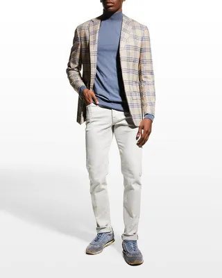 Men's Solid Mock-Neck Wool Sweater