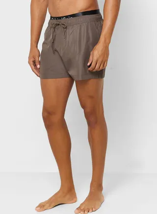 Short Double Waistband Drawstring Shorts