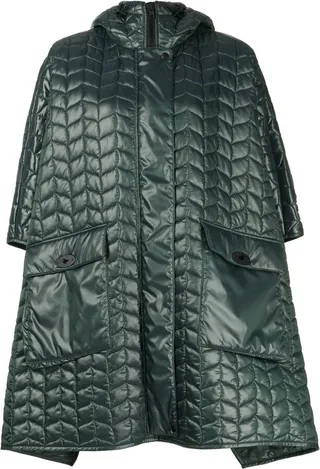 Quilted Hooded Cape Jacket