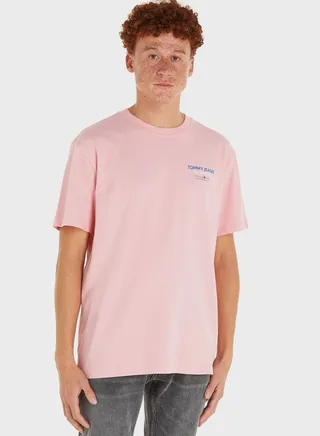 Text Print Crew Neck T-Shirt