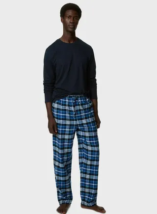 Drawstring Cuffed Check Pyjamas