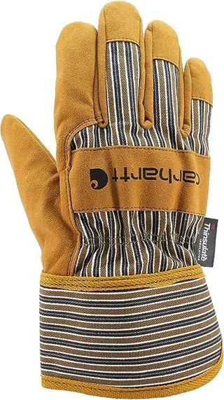 Carhartt Men's Insulated Suede Work Glove with Safety Cuff (Brown) Extreme Cold Weather Gloves