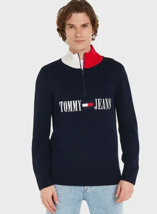 Logo Zip Detail Sweater