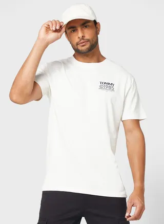 Text Print Crew Neck T-Shirt