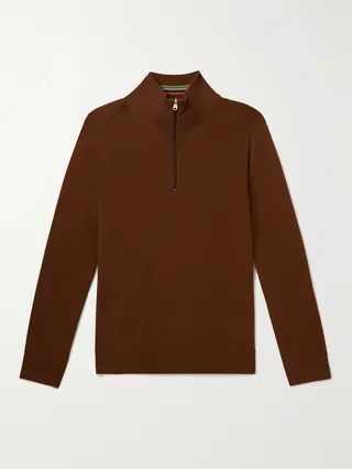 Slim-Fit Merino Wool Half-Zip Sweater
