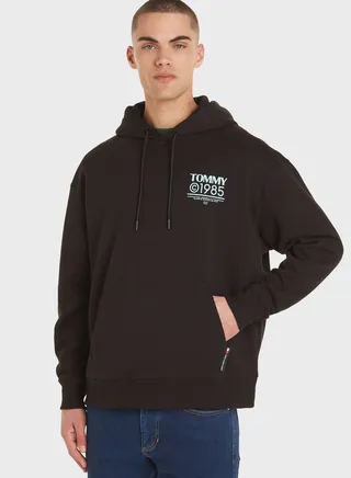Text Print Hoodie