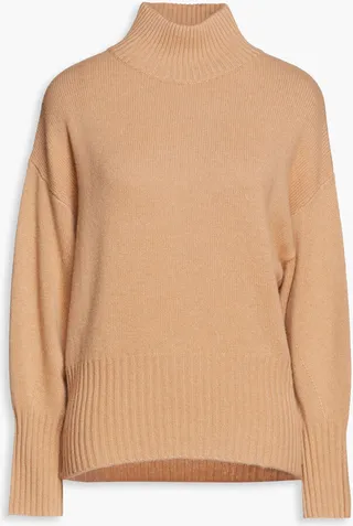Mélange cashmere turtleneck sweater