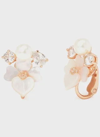 Pearl Embellished Hoop Earrings
