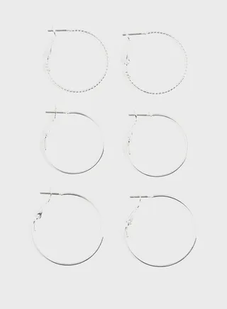 3 Pairs Hoop Earrings