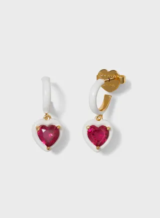 Pearl Heart Drop Earrings