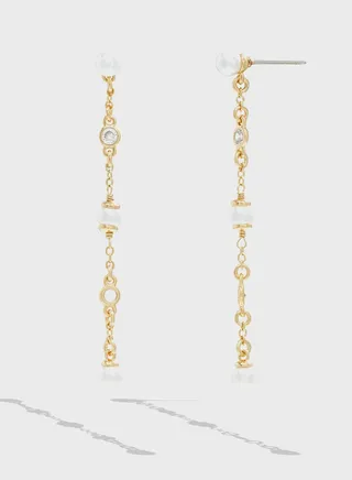 Pearl Linear Drop Earrings