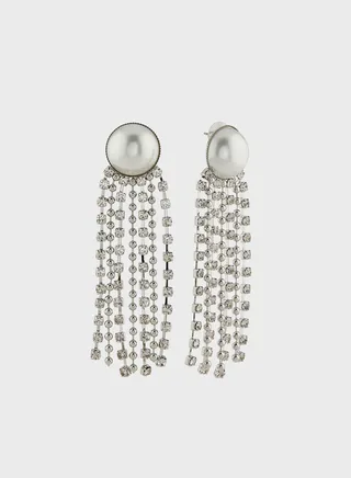 Rhinestone Pearl Drop Earrings